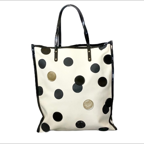 πHPπβ οΈKATE SPADE Black/White Polka Dot Tote - Picture 3 of 7
